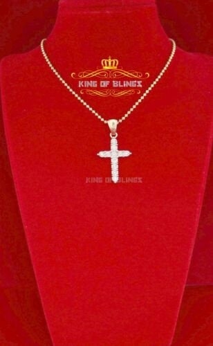 King Of Bling's Real 0.33ct Diamond 925 Sterling Silver  Charm Necklace Yellow Pendant