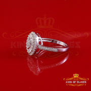 King of Bling's Men's/Womens 925 Silver White 1.00ct VVS 'D' Moissanite Oval Rings Size 7 King of Blings
