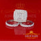 925 White Silver Round Square 22.50ct Cubic Zirconia Halo Bridal Ring Size 9 KING OF BLINGS