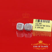 King Of Bling's 0.10ct Diamond Stud Earrings For Women White 925 Sterling Silver Stud For Men KING OF BLINGS