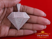 King Of Bling's Diamond Cut Shape White Pendant 0.33ct Genuine Diamond Stones Sterling Silver King Of Blings