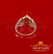 King Of Bling's 0.66 CT Real Diamond Womens Sterling Silver Yellow Ring Size 7 Square shape KING OF BLINGS