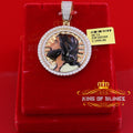 King Of Bling's 925 Sterling Silver JESUS Yellow Pendant 3.00ct Genuine Moissanite for He/She KING OF BLINGS
