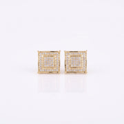 King Of Bling's 0.20ct Genuine Diamond 925 Yellow Sterling Silver Hip Hop Men's/Women's Earrings KING OF BLINGS