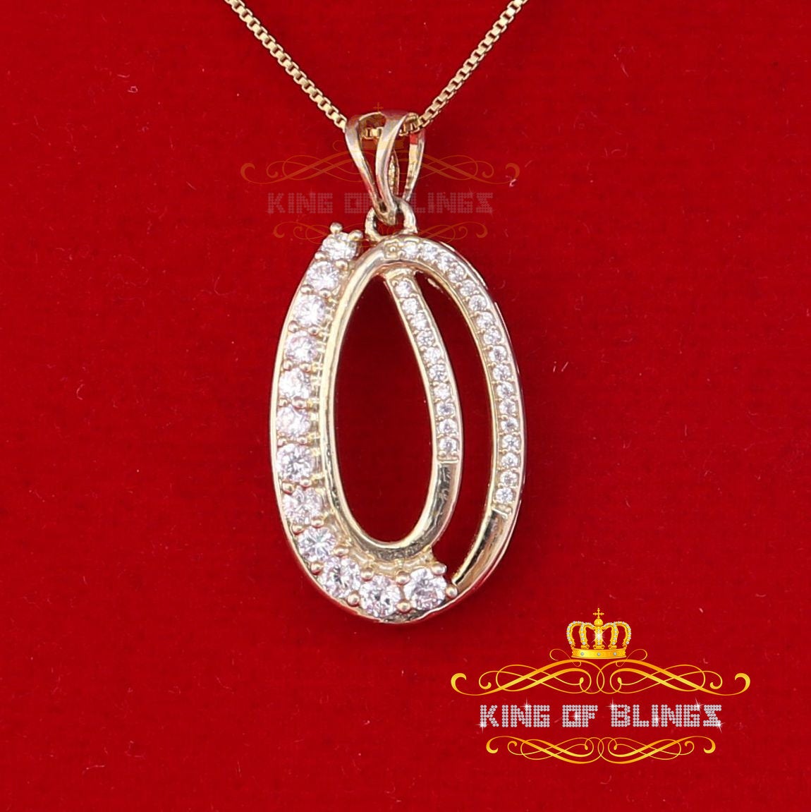 King Of Bling's King of Bling's Yellow 925 Sterling Silver Fancy Pendant 1.32ct Cubic Zirconia