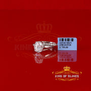 King of Bling's Sterling Silver Mens/ Women Bridal Ring Oval Shape White 5.0ct Moissanite Size 8 KING OF BLINGS