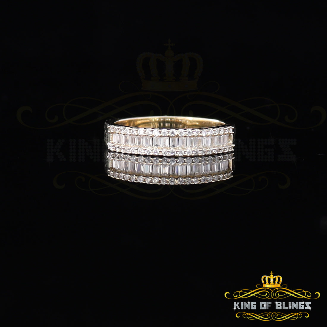 4.00ct 925 Sterling Yellow Silver Round Cubic Zirconia Womens/Men's Ring Size 8