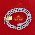 925 Silver White 20ct Moissanite Tennis Men's Necklace size 22inch & Width 6mm KING OF BLINGS