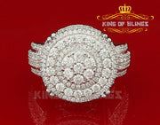 925 White Silver Round 5.60ct Cubic Zirconia Adjustable Ring SZ From 9 to 11 KING OF BLINGS