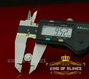 King of Bling's 925 Yellow Silver 1.96ct Cubic Zirconia Women's & Men's Hip Hop Round Earrings KING OF BLINGS