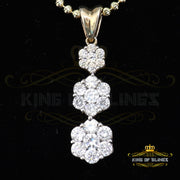 Yellow 925 past present future Sterling Silver Pendant 3.71ct Cubic Zirconia KING OF BLINGS