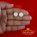 King of Bling's 925 Yellow Sterling Silver 2.28ct Cubic Zirconia Women's Hip Hop Flower Earrings KING OF BLINGS