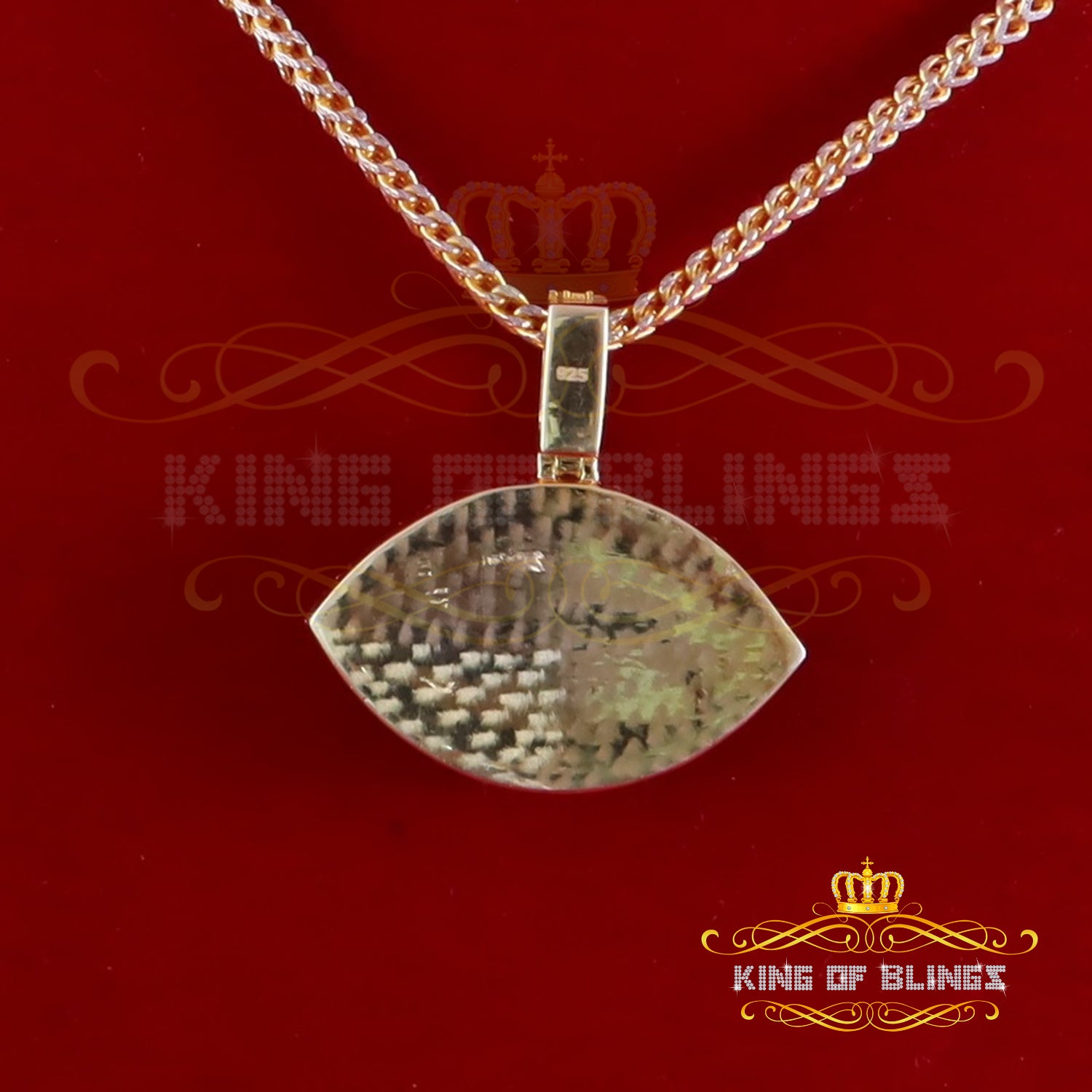 King Of Bling's Yellow Rose Pendant 5.0ct VVS D Evil Eye Moissanite White Silver Men's & Women's KING OF BLINGS