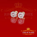 King of Bling's Yellow Silver 1.12ct Cubic Zirconia 925 Women's & Men's Hip Hop Square Earrings KING OF BLINGS
