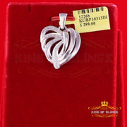 King Of Bling's Real 0.12CT Diamond HEART in 925 Sterling Silver White Charm Necklace Pendant KING OF BLINGS