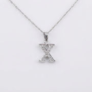 King Of Bling's Attractive Sterling SilverAll Alphabet Letter White Pendant with Cubic Zirconia KING OF BLINGS