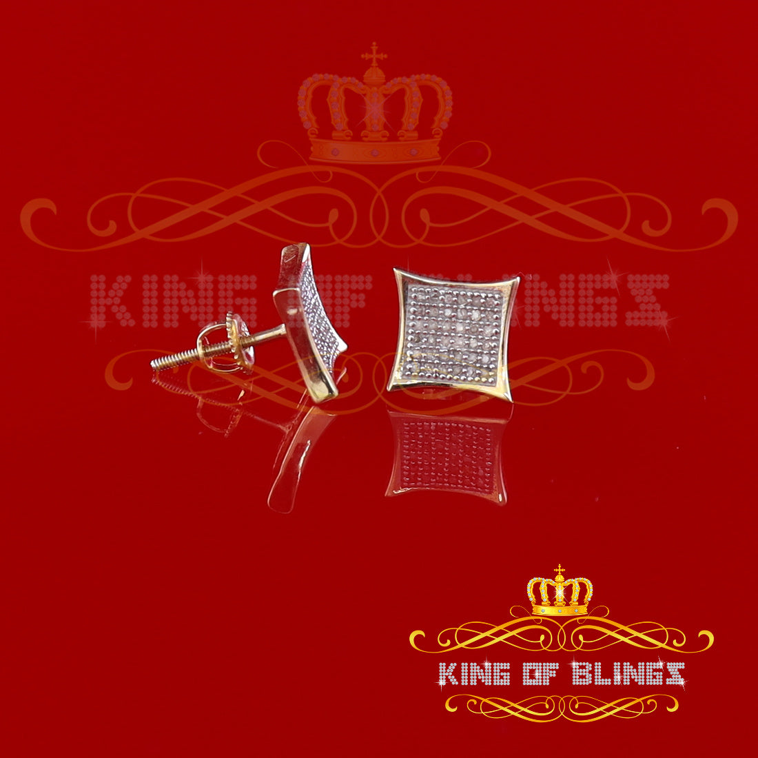 King of Blings-Aretes Para Hombre 925 Silver 0.20ct Diamond Women's & Men's Yellow Kite Earring