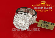 925 Steling Silver White 16.00ct Cubic Zirconia Wide Octagon Men's Ring Size 9.5 KING OF BLINGS