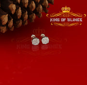 King of Blings- Aretes Para Hombre 925 White Silver 0.74ct Cubic Zirconia Round Women's Earrings KING OF BLINGS