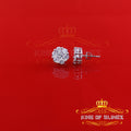 King of Blings- 925 Sterling White Silver 3.00ct Diamond Women's /Men's Hip Hop Flower Earrings KING OF BLINGS
