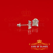 King Of Bling's 0.05ct Real Diamond 925 Sterling Silver Women's & Men's White Kite Stud Earring KING OF BLINGS