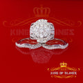 White Silver 14.80ct Cubic Zirconia Multi Row Bridal Set Womens Ring SZ 8 KING OF BLINGS