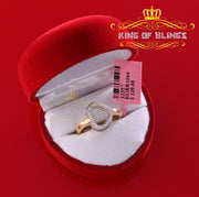 King Of Bling's Sterling Yellow Silver 0.22ct Cubic Zirconia Promise Heart Womens Ring Size 7 KING OF BLINGS