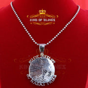 King Of Bling's 5.0ct Moissanite Sterling Silver Enamel SAINT LAZARUS White Pendant for He/She KING OF BLINGS