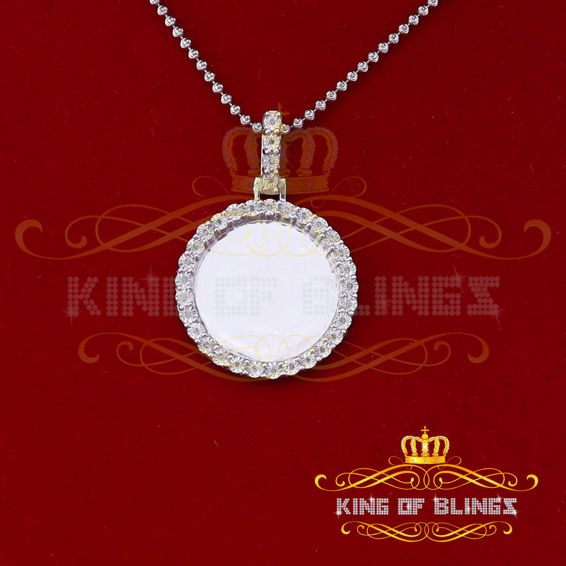 King Of Bling's Real 0.50ct Diamond 925 Sterling Silver 1.25" PICTURE Fashion White Pendant KING OF BLINGS