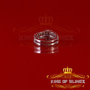 King of Bling's 7.00ct Moissanite White Sterling Silver Men's/ Women Bridal Round Rings Size 8 KING OF BLINGS