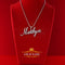 White Sterling Silver Pendant with MARILYN Necklace Shape with Cubic Zirconia KING OF BLINGS