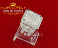 White Silver 4.90ct Cubic Zirconia Square Men's Adjustable Ring SZ From 9 to 11 KING OF BLINGS