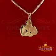 King Of Bling's 4.00ct VVS D Silver Moissanite Yellow Religious Allah Pendant for Men & Women KING OF BLINGS