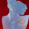 King of Bling's 925 Yellow Silver 0.60ct Cubic Zirconia Fleur de Lis Screw Back Women's Earrings KING OF BLINGS