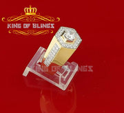 King Of Bling's 925 Yellow Silver Cubic Zirconia 2.50ct Men's Adjustable Ring From Size 8 to 10 KING OF BLINGS