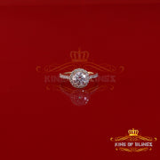 King Of Blings  10K Yellow Gold 3.00CT VVS' 'FL' D clr Round Moissonite Womens Ring S/7 KING OF BLINGS