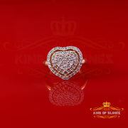 King Of Bling's Womens Pave Heart 0.25ct Real Diamond Yellow 925 Sterling Silver Ring SZ 7 King of Blings