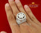 White Silver Cubic Zirconia 16.50ct Men's Adjustable Ring From Size 10 to 12 KING OF BLINGS