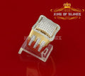 King Of Bling's Yellow Silver Square 3.30ct Cubic Zirconia Men's Adjustable Ring SZ From 9 to 11 KING OF BLINGS