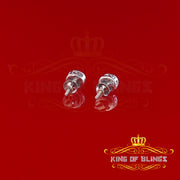 King Of Bling's 0.05ct Diamond 925 Sterling Silver White For Women's & Men's Round Stud Earring KING OF BLINGS