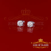 King of Bling's Men's/Women's 925 White silver W/ 3.50ct VVS 'D' Color Moissanite Stud Earrings KING OF BLINGS