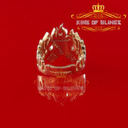 King Of Bling's Yellow 0.40ct Cubic Zirconia Silver Crown7 Men's Adjustable Ring From SZ 9 to 11 KING OF BLINGS
