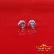 King of Blings- 2.00ct Cubic Zirconia 925 White Silver Sterling Hip Hop Floral Women's Earrings KING OF BLINGS