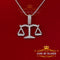 LIBRA Sign White 925 Silver Charming Necklace Pendant 2.01ct Cubic Zirconia KING OF BLINGS