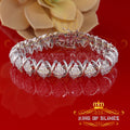 Sterling Silver White Ladies Bracelet 11.0ct Cubic Zirconia Stone -Size 7 Inches KING OF BLINGS