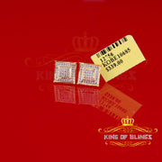 King of Blings-0.20ct Genuine Diamond 925 Yellow Sterling Silver Hip Hop Men's/Women's Earrings KING OF BLINGS