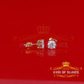 King  of Bling's Men's & Women's Yellow 925 Silver 2.00ct VVS 'D' Moissanite Stud Stud Earrings KING OF BLINGS