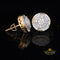 King of Bling's Aretes Para Hombre 925 Yellow Silver 0.96ct Cubic Zirconia Round Ladies Earrings KING OF BLINGS