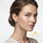 King Of Bling's 0.10ct Diamond Stud Hexagon Earrings White 925 Sterling Silver For Men/ Women KING OF BLINGS
