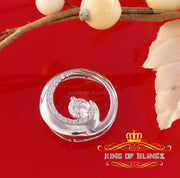 King Of Bling's Fancy Circle Shape 2.50ct Sterling Silver White Pendant Cubic Zirconia Stone KING OF BLINGS